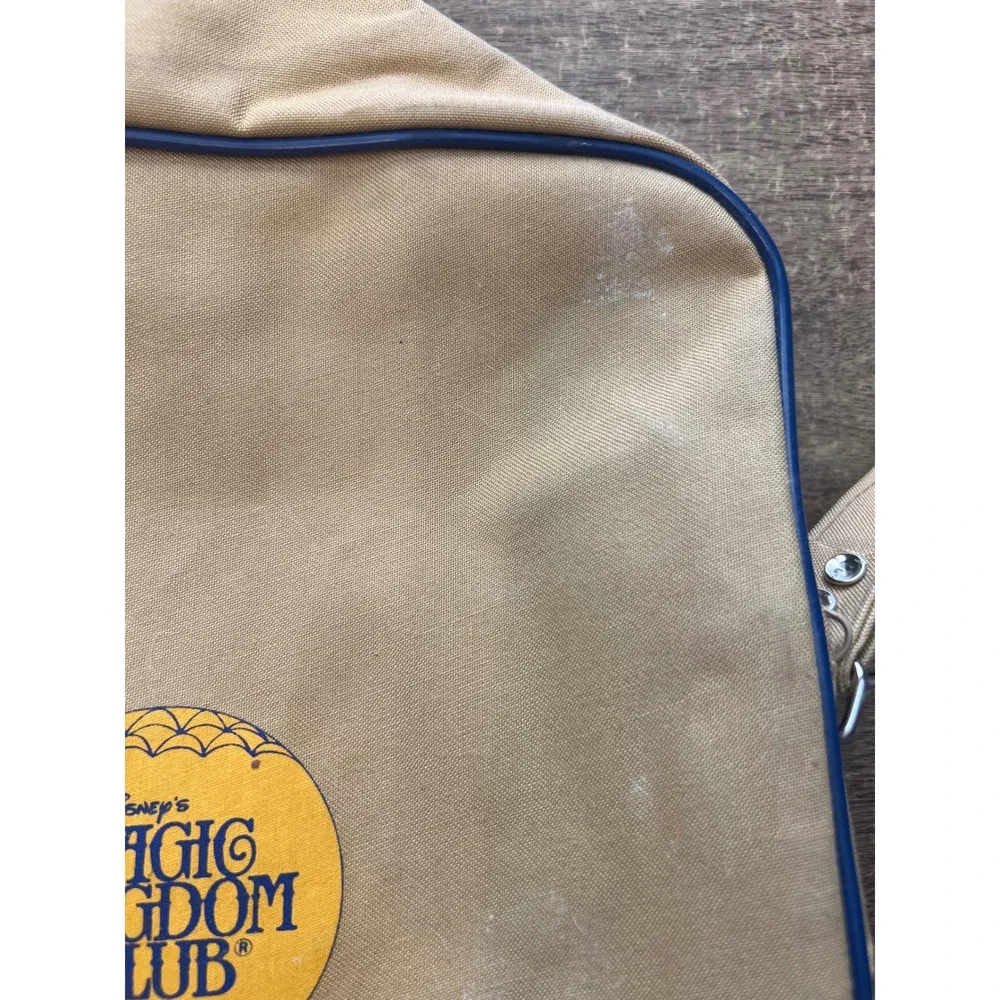 VTG Walt Disney World Magic Kingdom Club Tan Canvas Carry On Tote Bag 70s Mickey
